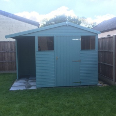 3.6m x 3m Apex Shed with Side Store.