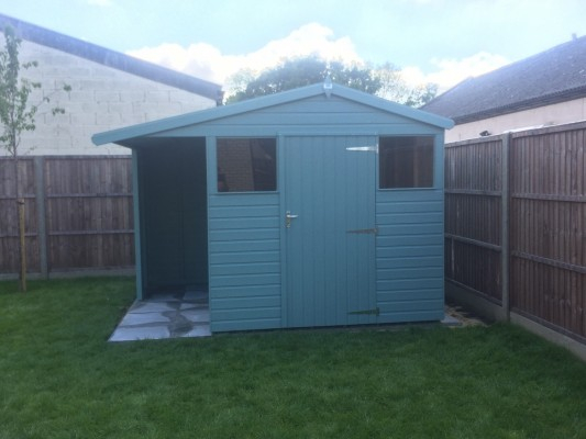 Shed Painted in Blue