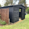 New Black Shed with Open Door