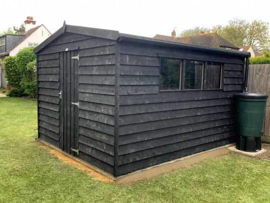 New Black Shed with Side Windows