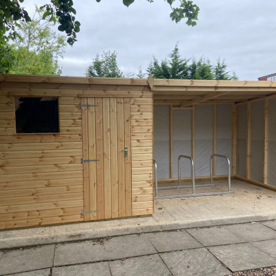 5m x 2m Bespoke Shed Cycle Shelter