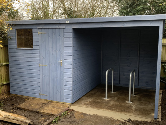 Split Shed with Covered Cycle Racks