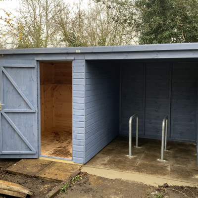 Combined Shed and Covered Cycle Rack