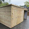 Pent Double Shed with Buggy Port