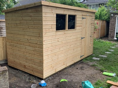Pent Shed with Paving Slab 12x6