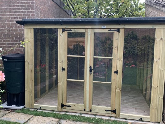 Large Glass Fronted Shed